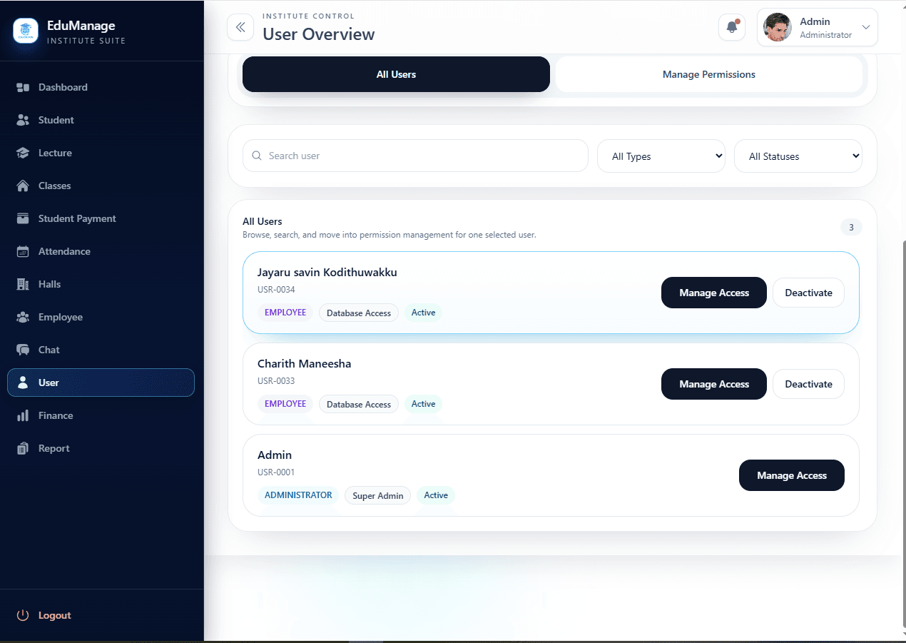 Institute Management System