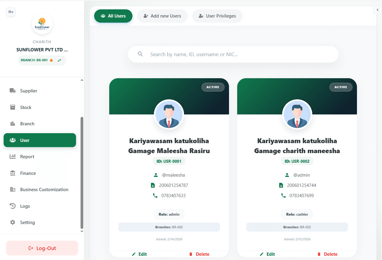 Mobile POS System sign in overview